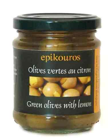 Gr�ne Oliven mit Zitrone, Bio